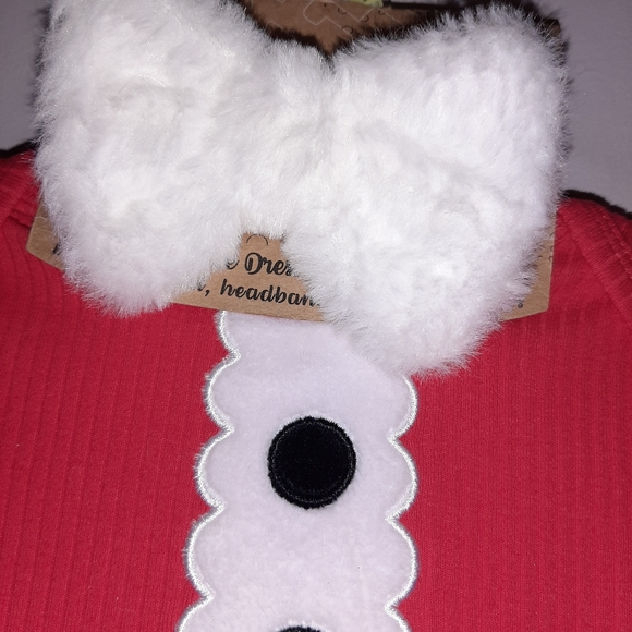 NWT Santa Baby 4 Pc Outfit Onesie Tutu Hairbow + - Picture 5 of 6
